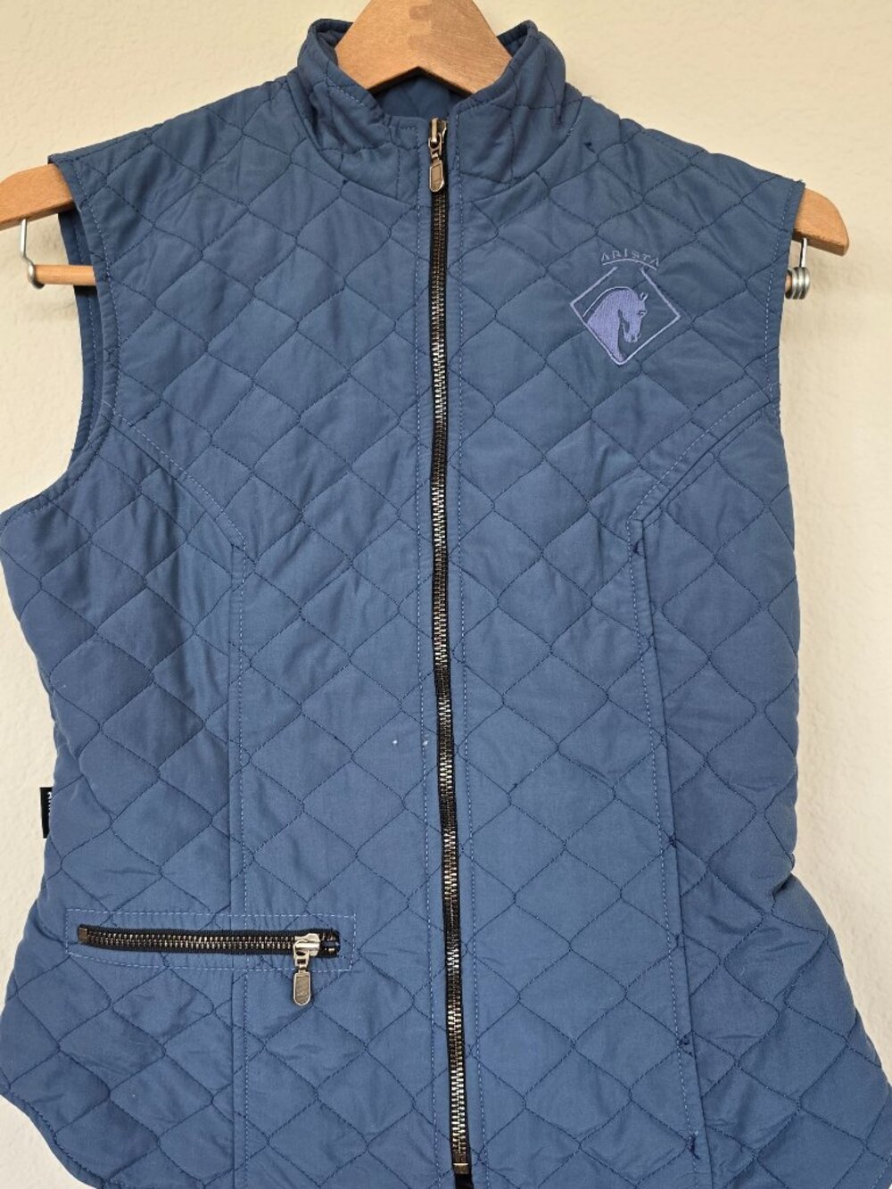 Arista Equestrian Quilted Zip Up Vest Jacket Women’s Blue Horse Riding Women's S